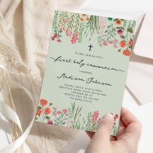 Wilde bloem salie groene eerste heilige communie