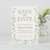 Wilde Bloem Salie Groene Trouw  Save The Date (Staand voorkant)