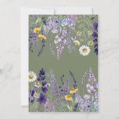Wilde Bloem Salie & Lavendel Rustieke Boho Bruilof Kaart (Achterkant)