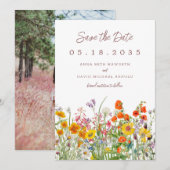 Wilde Bloem Save the Date (Voorkant / Achterkant)