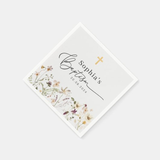 Wilde bloem servet (Hoek)