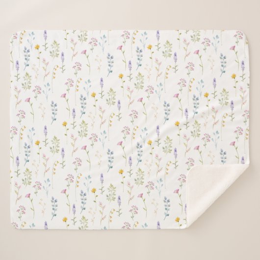 Wilde bloem sherpa deken (Voorkant (horizontaal))