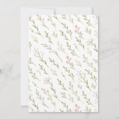 Wilde bloem sierlijke roze bloem foto baby  kaart (Achterkant)