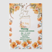 wilde bloem sinaasappel baby showerVellum Overlay Vellum Uitnodigingen (Voorkant)