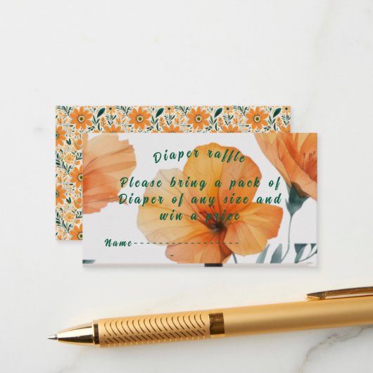 wilde bloem sinaasappel boeken voor baby Enclosure Informatiekaartje (Voorkant / Achterkant in situ)