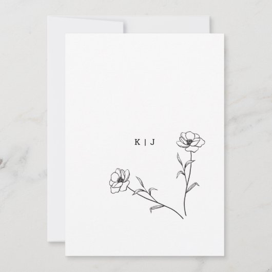 Wilde bloem sparen de Datum Kaart (Achterkant)