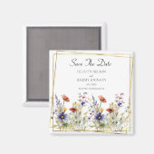 Wilde bloem sparen de Datum Magneet (Voorkant / Achterkant)