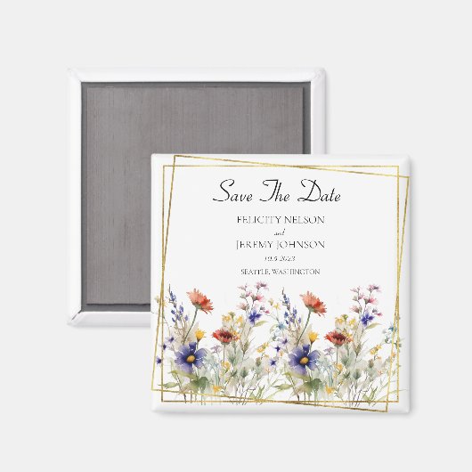 Wilde bloem sparen de Datum Magneet (Voorkant / Achterkant)