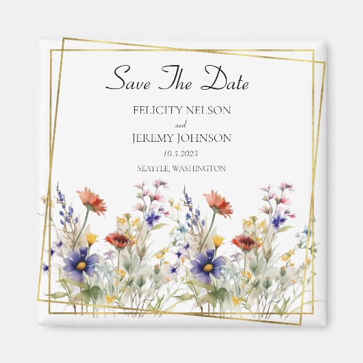 Wilde bloem sparen de Datum Magneet (Voorkant)