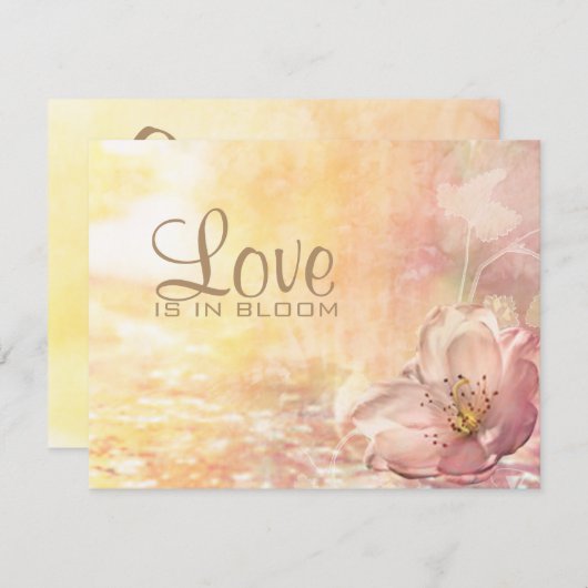 Wilde bloem sparen de Datum Save The Date (Voorkant / Achterkant)