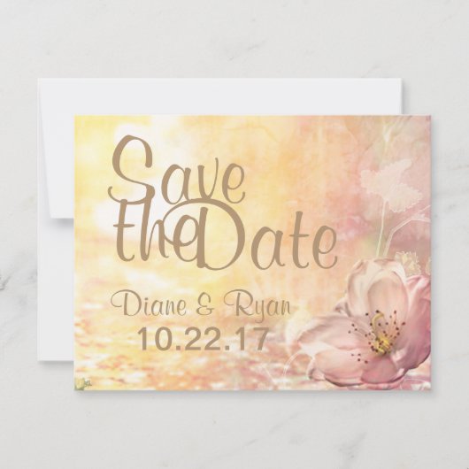 Wilde bloem sparen de Datum Save The Date (Voorkant)