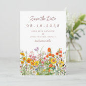 Wilde bloem sparen de Datum Save The Date (Staand voorkant)