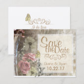 Wilde bloem sparen de Datum Save The Date (Voorkant / Achterkant)