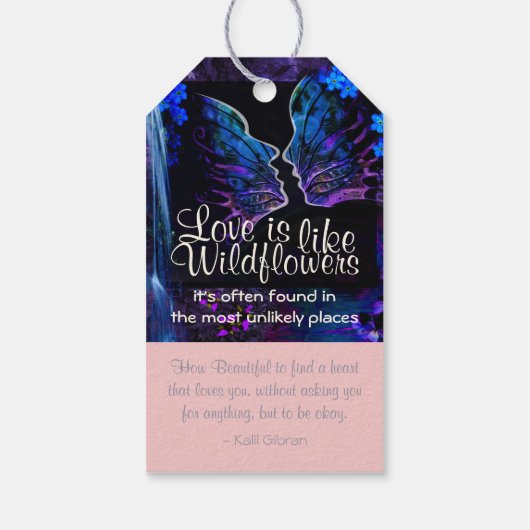 Wilde bloem sparen de Labels van de Datum Cadeaulabel (Achterkant)