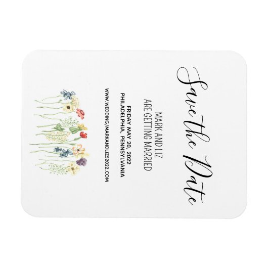 Wilde bloem sparen de Magnet van de Datum Magneet (Horizontaal)