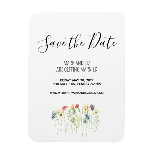 Wilde bloem sparen de Magnet van de Datum Magneet (Verticaal)