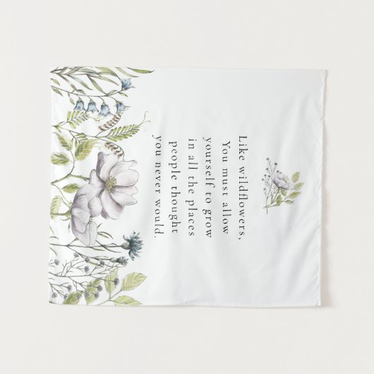 Wilde Bloem Spreuk Wandkleed (Voorkant (horizontaal))