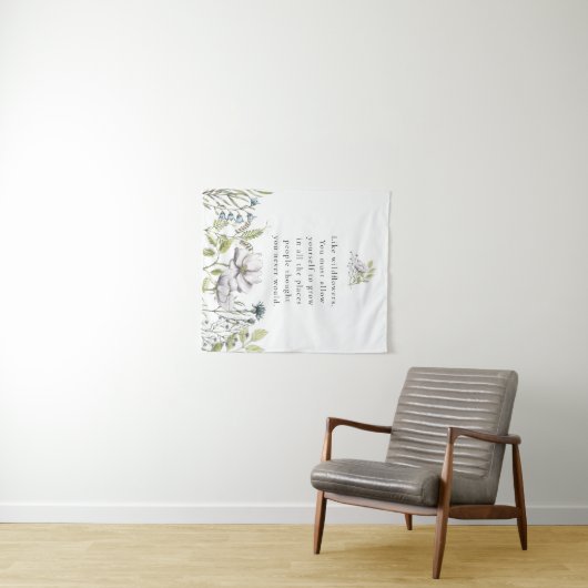 Wilde Bloem Spreuk Wandkleed (In Situ (horizontaal))