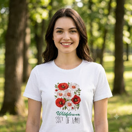 Wilde Bloem Staat Van Geest Rode Witte Klaproos Bl Tri-Blend Shirt