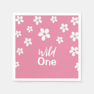 Wilde bloem Stof roze Schattig meisje verjaardag Servet