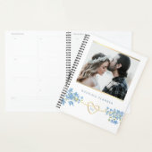 Wilde Bloem Stofblauw Trouwplanner Planner (Display)