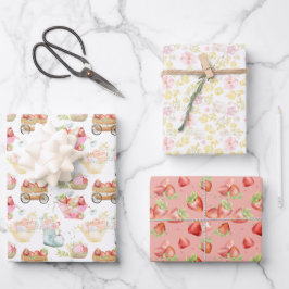 Wilde bloem Strawberry Field Nursery Inpakpapier Vel