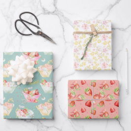 Wilde bloem Strawberry Field Nursery Inpakpapier Vel