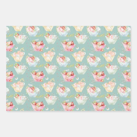 Wilde bloem Strawberry Field Nursery Inpakpapier Vel (Voorkant)