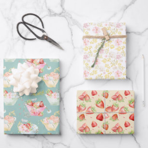 Wilde bloem Strawberry Field Nursery Inpakpapier Vel