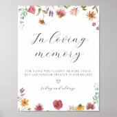 Wilde bloem ter liefdevolle herinnering bord poster (Voorkant)