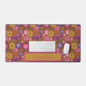  wilde bloem terracotta bruin bloemmotief bureaumat (Keyboard & Muis)