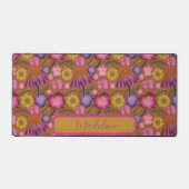  wilde bloem terracotta bruin bloemmotief bureaumat (Voorkant)