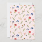 Wilde bloem Theme Girl 1st Birthday Uitnodiging (Achterkant)