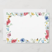 Wilde bloem Theme Girl 1ste verjaardag Foto Kaart (Achterkant)