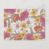 Wilde bloem Theme Girl Birthday Briefkaart (Achterkant)