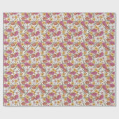 Wilde bloem Theme Girl Birthday Cadeaupapier (Vlak)