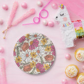 Wilde bloem Theme Girl Birthday Invitation Papieren Bordje (Feest)