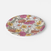 Wilde bloem Theme Girl Birthday Invitation Papieren Bordje (Gekanteld)