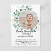 Wilde bloem Theme Jongen 2e verjaardag Uitnodiging Informatiekaartje (Voorkant)