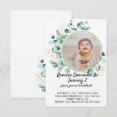 Wilde bloem Theme Jongen 2e verjaardag Uitnodiging Informatiekaartje (Voorkant / Achterkant)