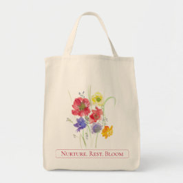 Wilde bloem tote bag