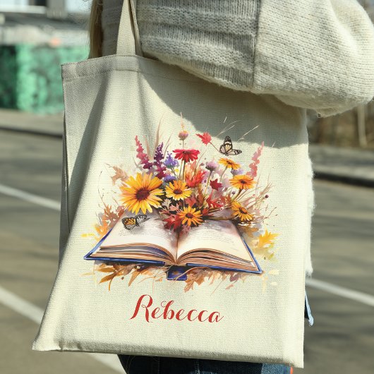 Wilde bloem tote bag