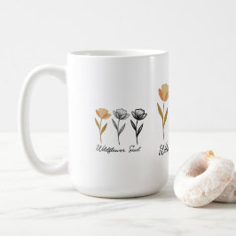 Wilde bloem trendy ontwerp koffiemok