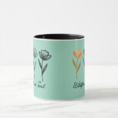 Wilde bloem trendy ontwerp mok (Midden)