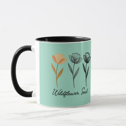Wilde bloem trendy ontwerp mok (Links)