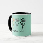 Wilde bloem trendy ontwerp mok (Voorkant links)
