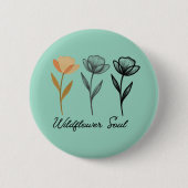 Wilde bloem trendy ontwerp ronde button 5,7 cm (Voorkant)