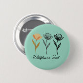 Wilde bloem trendy ontwerp ronde button 5,7 cm (Voorkant /achterkant)