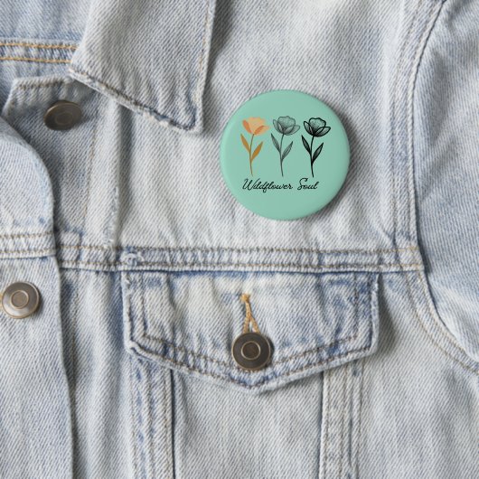 Wilde bloem trendy ontwerp ronde button 5,7 cm (In situ)
