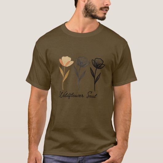 Wilde bloem trendy ontwerp t-shirt (Voorkant)